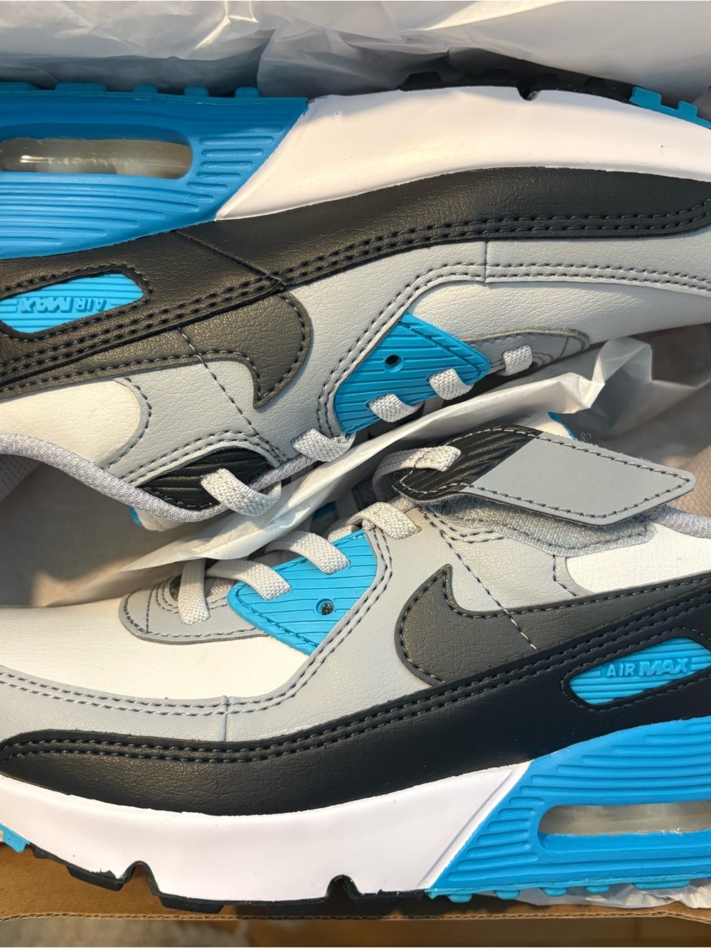 Kids Boys Nike Air Max Easy On - Size 2 - Platinum Tint Blue / Iron Grey - New